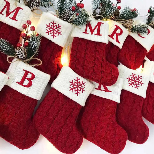 Christmas Alphabet Knitting Sock Christmas Tree Ornament