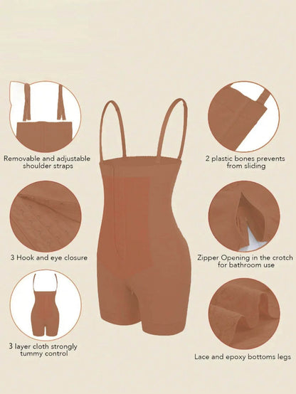 Tummy Control Fajas Post Surgery Compression Body Shaper With Open Crotch - Dabfavshop