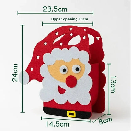 1-10PCS Christmas Felt Gift Bag Creative Holiday Candy Apple Tote Bag for Kids Party Favor Bag for Christmas Eve Gift Wrapping Dabfavshop