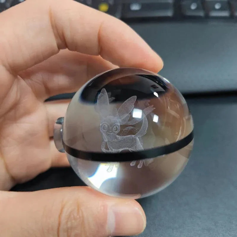 Pokémon 3D Crystal Ball With Multi Color LED Base - Dabfavshop