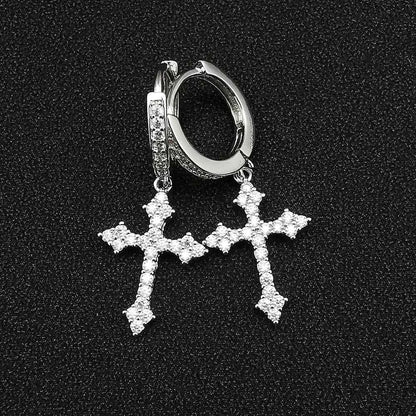 Gold Silver Cross Earrings