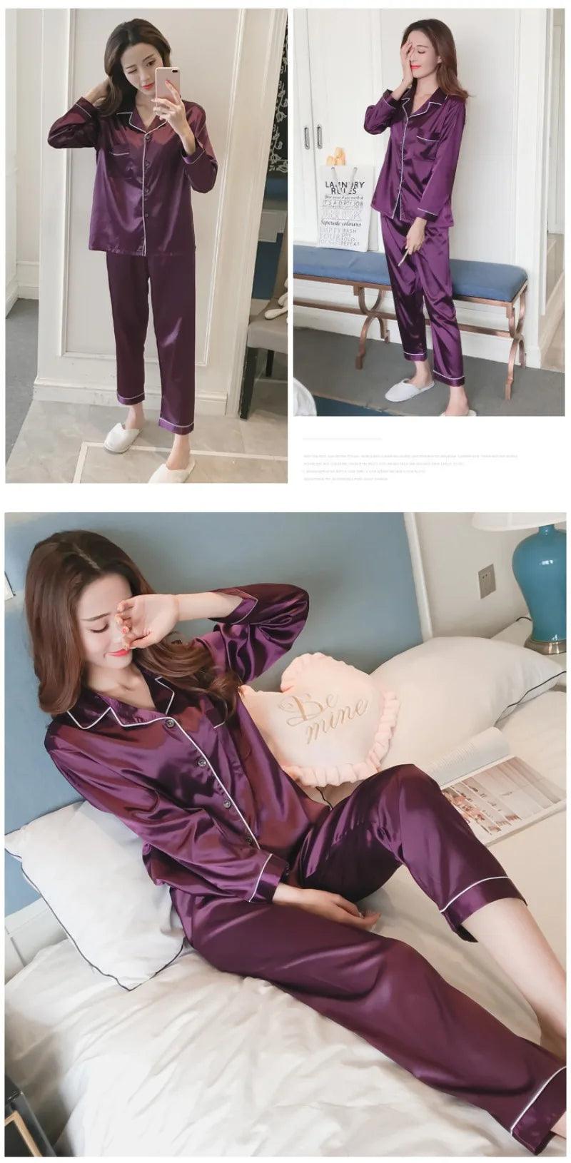 3X - 5X Womens Silk Pajamas - Dabfavshop