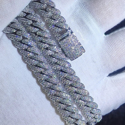 Cubic Zircon CZ Iced Out Bubbles Cuban Link Chain Necklace Jewelry Birthday Gift Dabfavshop