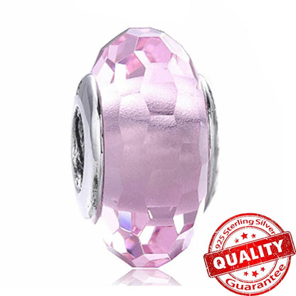 Colorful Flower Murano Glass Charm Fit Original Bracelet Necklace Heart 925 Sterling Silver Murano Glass Fine Jewelry Dabfavshop