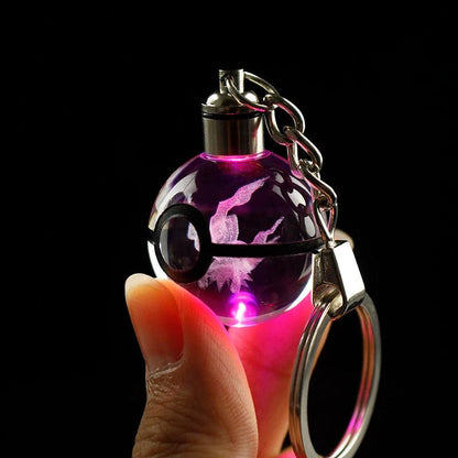 3D Laser Engraving Crystal Pocket Ball LED Keychain - Dabfavshop