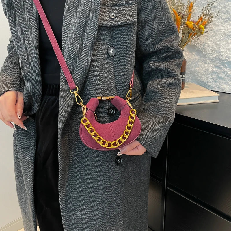 LEFTSIDE Mini PU Leather Saddle Shoulder Bag for Women 2024 Winter New Trend Y2K Handbags and Purses Females Crossbody Bags Dabfavshop