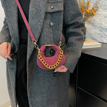 LEFTSIDE Mini PU Leather Saddle Shoulder Bag for Women 2024 Winter New Trend Y2K Handbags and Purses Females Crossbody Bags Dabfavshop