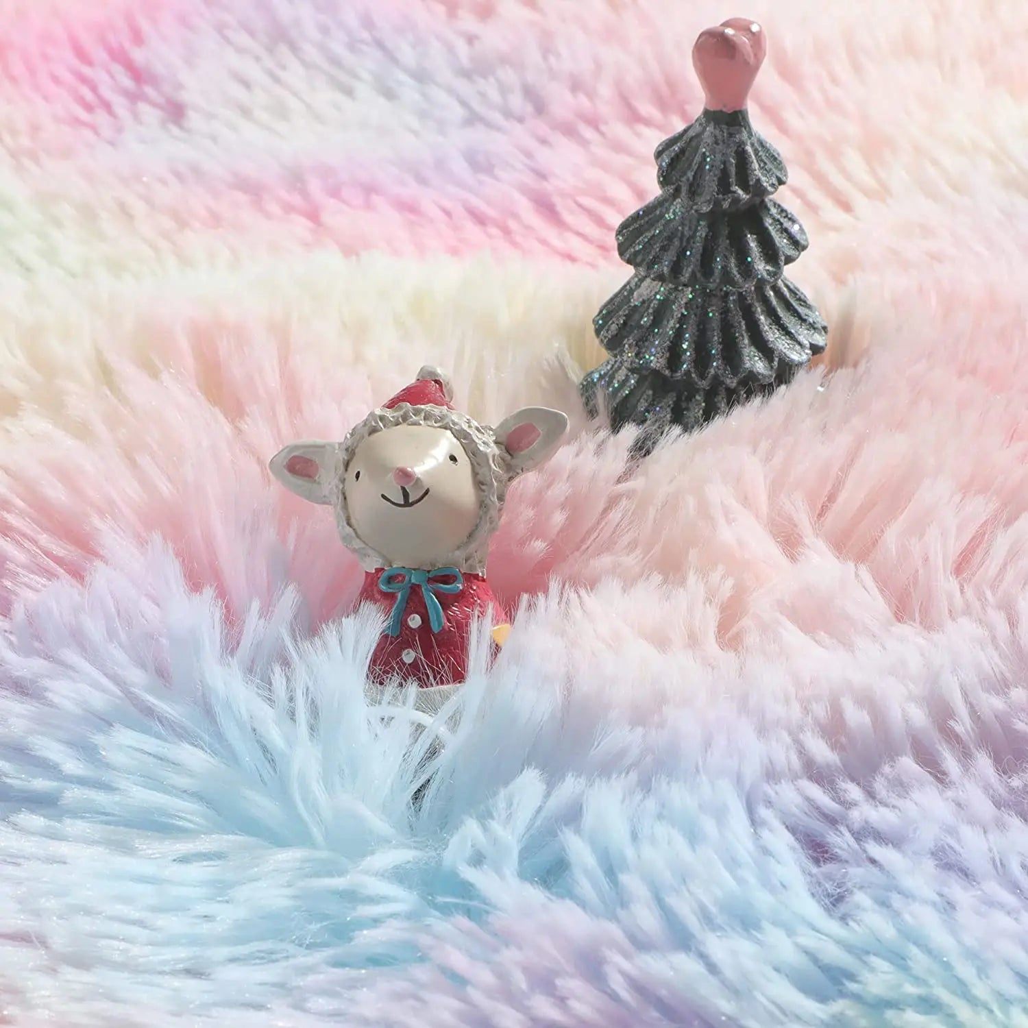 RainbowCloud Plush Rug – Soft, Fluffy & Vibrant! Dabfavshop