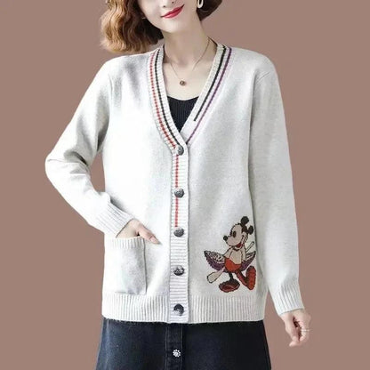 Disney Knitted Cardigan Donald Cartoon Sweaters for Women - Dabfavshop