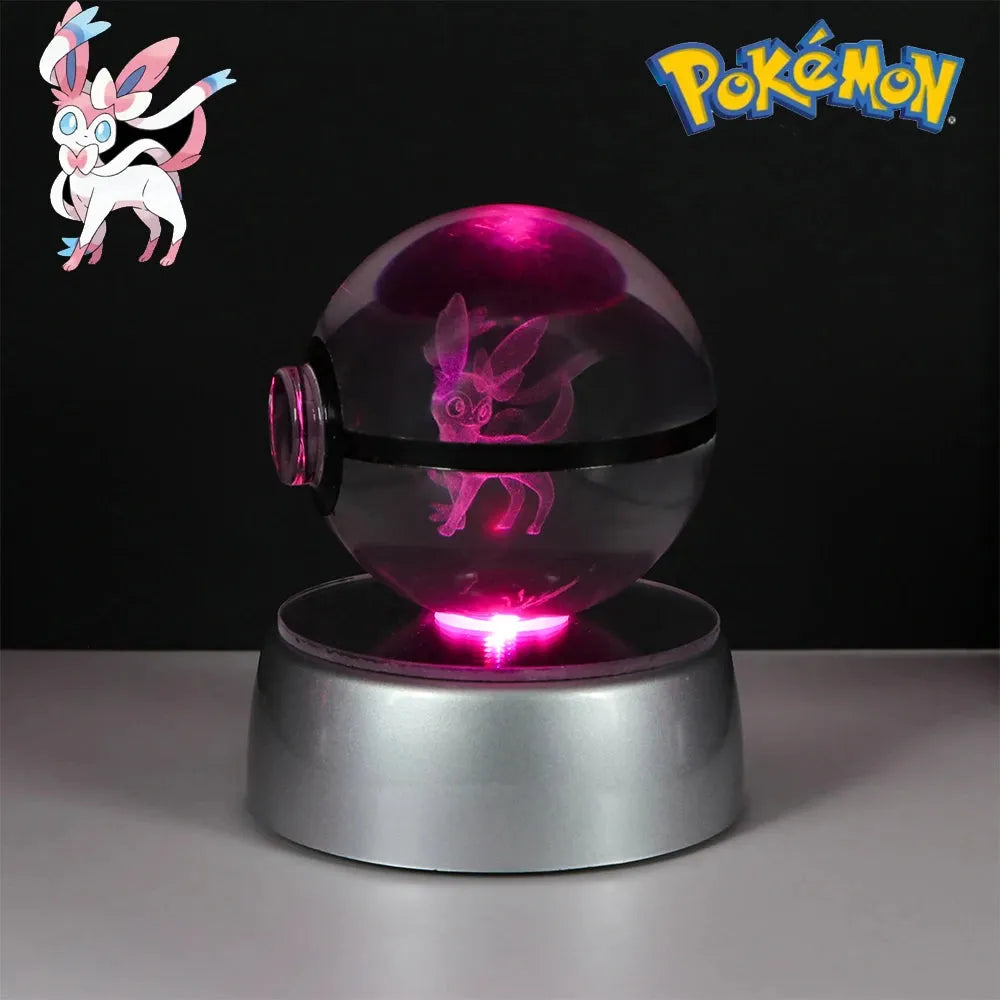 Pokemon 3D Crystal Ball Multi Color LED Light Base - Dabfavshop