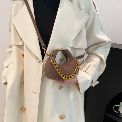 LEFTSIDE Mini PU Leather Saddle Shoulder Bag for Women 2024 Winter New Trend Y2K Handbags and Purses Females Crossbody Bags Dabfavshop