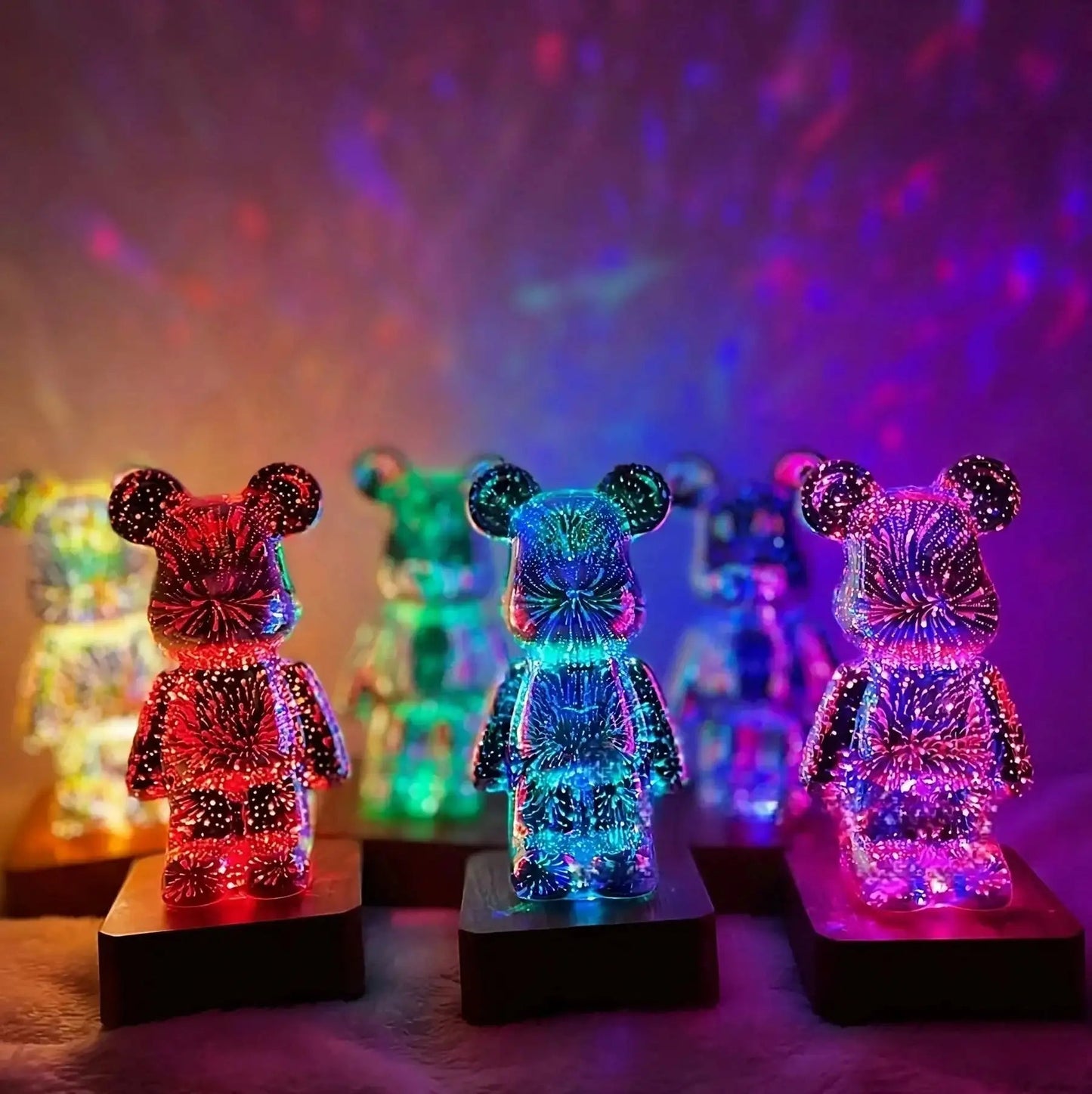 LED 3D Bear Fireworks Night Light Dabfavshop