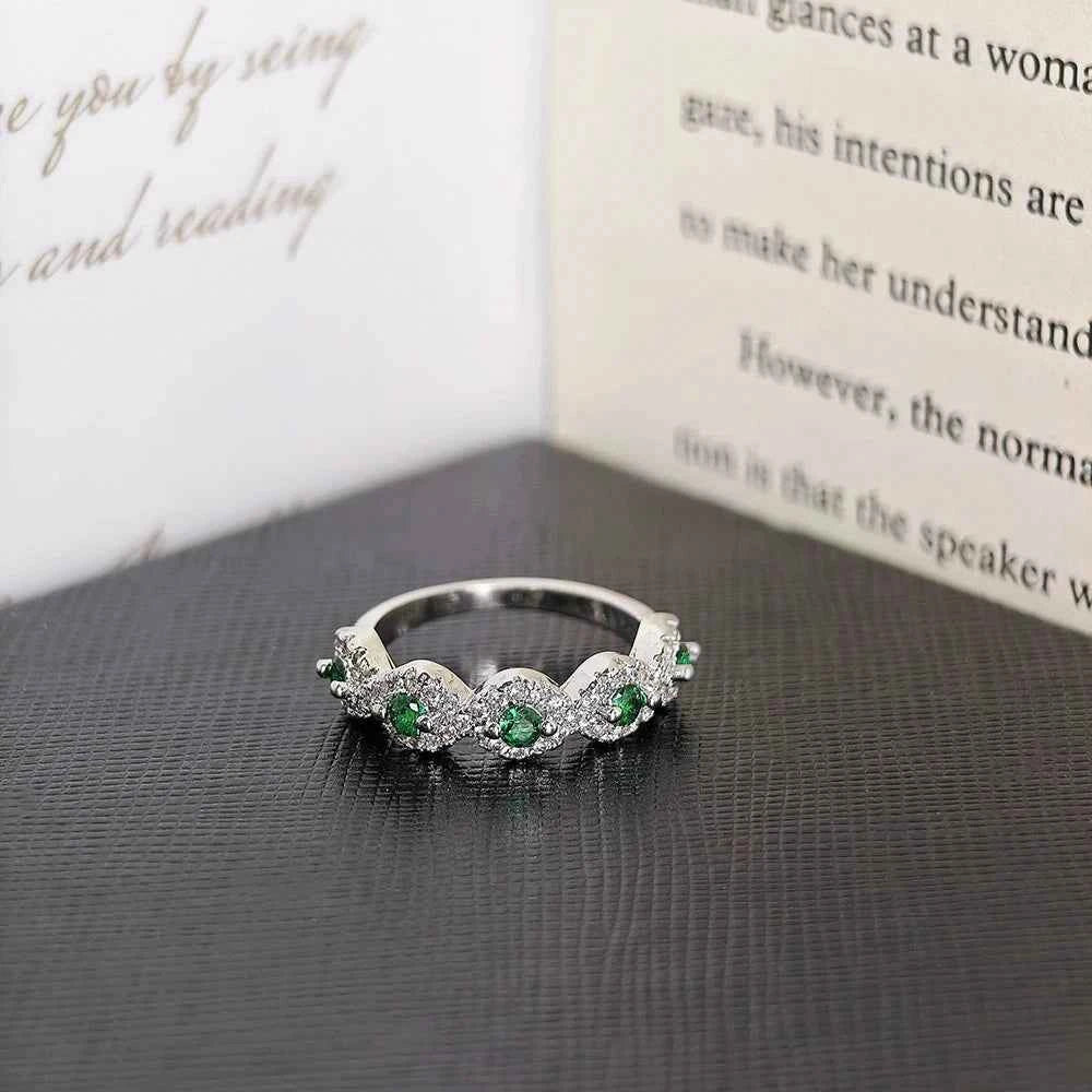 Green zircon eternity Rings