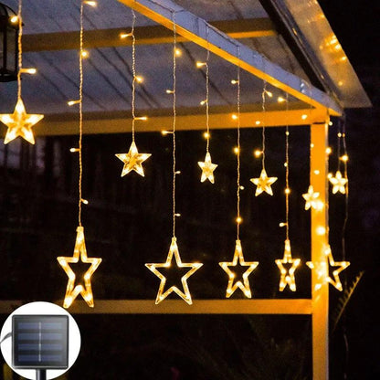 Solar Moon Star LED Curtain Lights - Dabfavshop