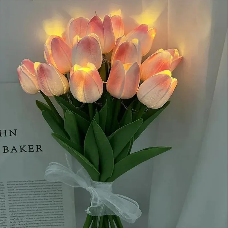 LED Tulips Artificial Flowers - 5/10pcs Bouquet - Dabfavshop