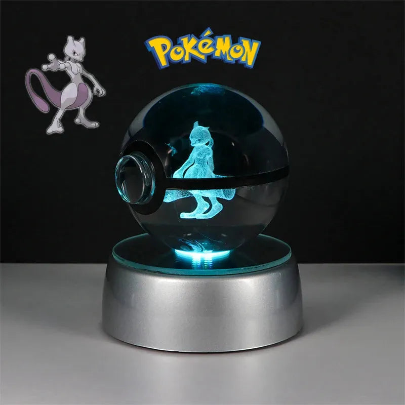 Pokemon 3D Crystal Ball Multi Color LED Light Base - Dabfavshop