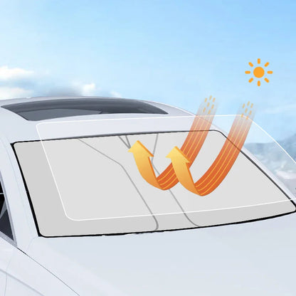 SEAMETAL Car Windshield Sun Shade Cover Front Window Sun Visor Protection Foldable Car Curtains for Summer Cooling UV Refletive Dabfavshop