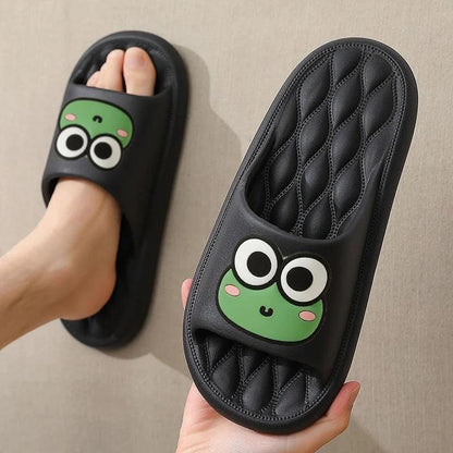 Summer Beach Slides Bathroom Anti Slip Home Flip Flops Cartoon Frog Soft Sandals - Dabfavshop