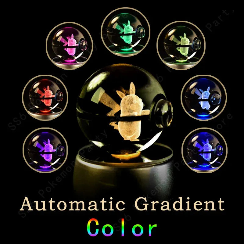 Pokemon 3D Crystal Ball Multi Color LED Light Base - Dabfavshop