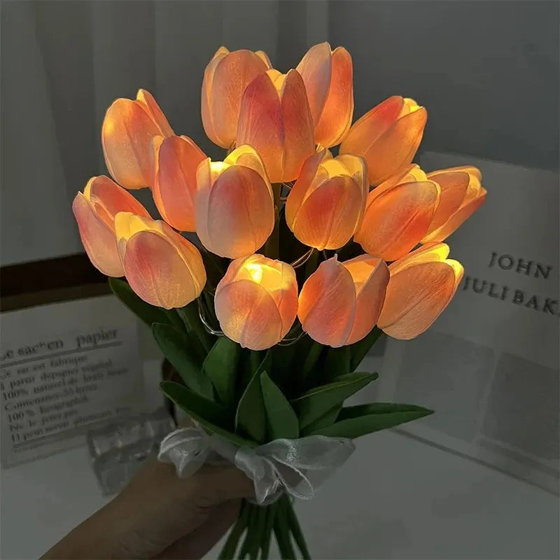 LED Tulips Artificial Flowers - 5/10pcs Bouquet - Dabfavshop