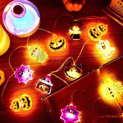 Pumpkin Ghost Spider Web Halloween Party LED String Lights - Dabfavshop