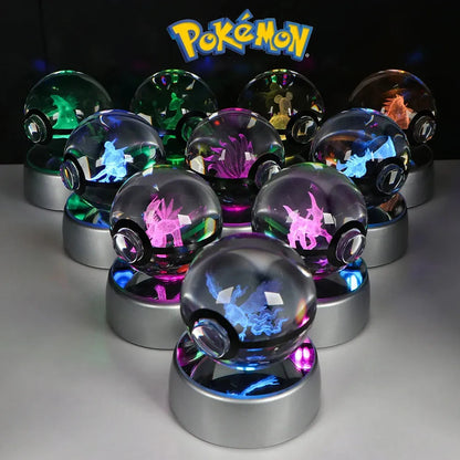 Pokemon 3D Crystal Ball Multi Color LED Light Base - Dabfavshop