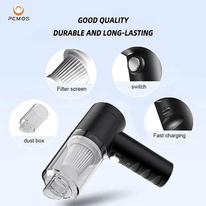 Wireless Vacuum Cleaner Dual Use for Home and Car 120W High Power Powerful Vacuum Cleaner Black PCMOS 1PC Dabfavshop