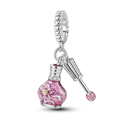 Romantic Pink Crown Perfume Bottle Charms Beads Fit Qikaola Bracelets Fine Jewelry Valentine's Day Gift Dabfavshop