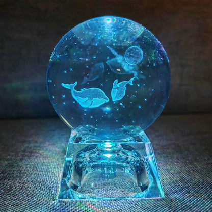 LED Crystal Ball 3D Solar System Planets Crystal Ball Glass Ball Home Decoration Valentine's Day Gift Ornament - Dabfavshop