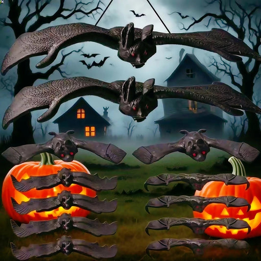 5 Pcs Halloween Black Simulation Bat Pendant for Halloween April Fools' Day Prank Carnival Party Bar School Home DIY Decoration Dabfavshop