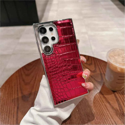 Luxury Gradient Crocodile Pattern Leather Laser Case For Samsung Galaxy S