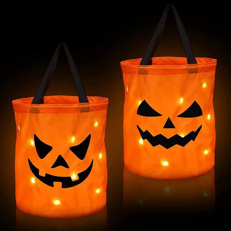 LED Light Halloween Trick or Treat Bucket Pumpkin - Dabfavshop