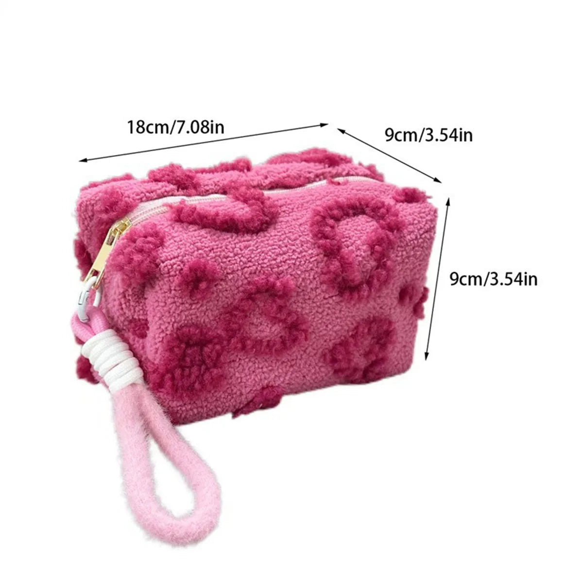 Plush Makeup Bags with Handle Soft Travel Cosmetic Storage Bag Dabfavshop