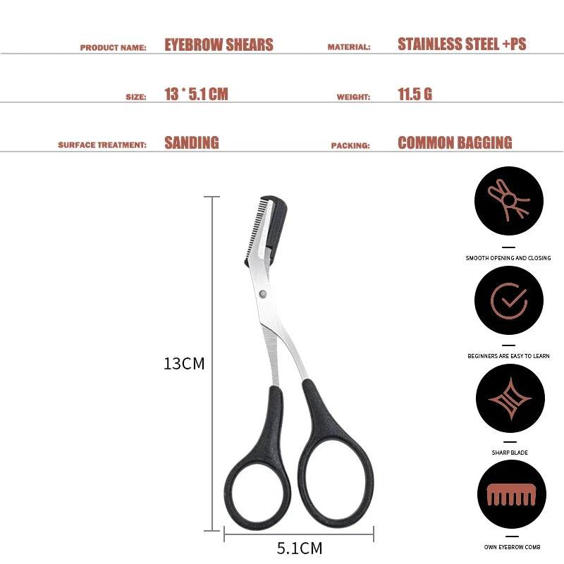 Stainless Steel Eyebrow Trimmer Scissors - Dabfavshop