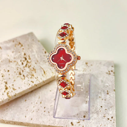 Four-leaf Clover Embedded Diamond Watch Dabfavshop