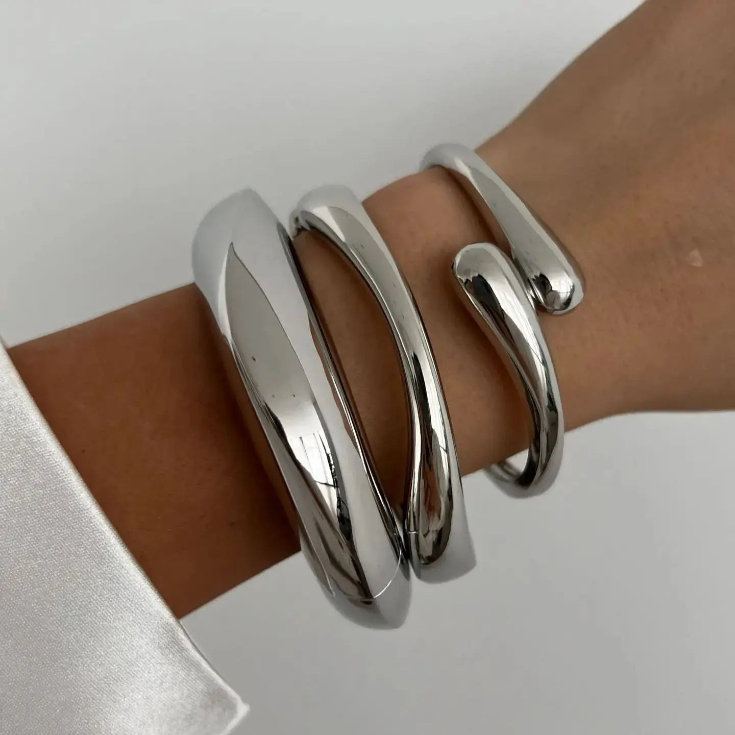 3 Styles Gold Silver Color Geometric Spring Bangles Dabfavshop