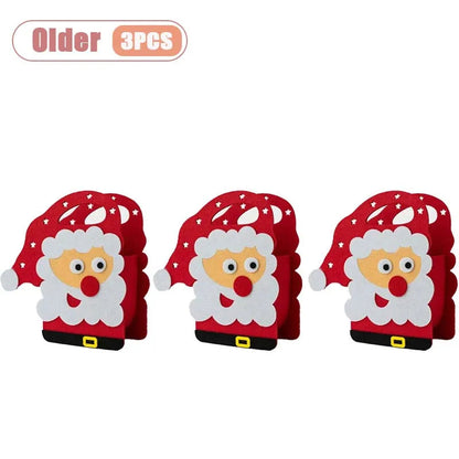 1-10PCS Christmas Felt Gift Bag Creative Holiday Candy Apple Tote Bag for Kids Party Favor Bag for Christmas Eve Gift Wrapping Dabfavshop