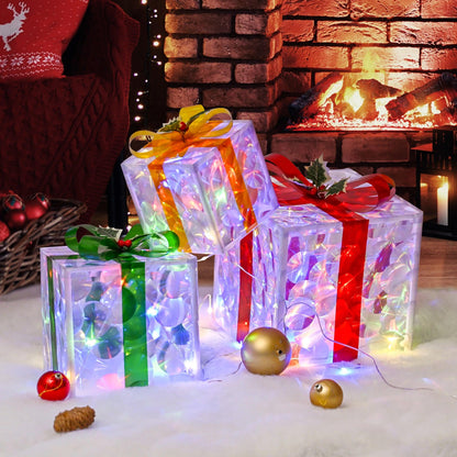 Set of 3 LED Lighted Christmas Gift Boxes - Dabfavshop