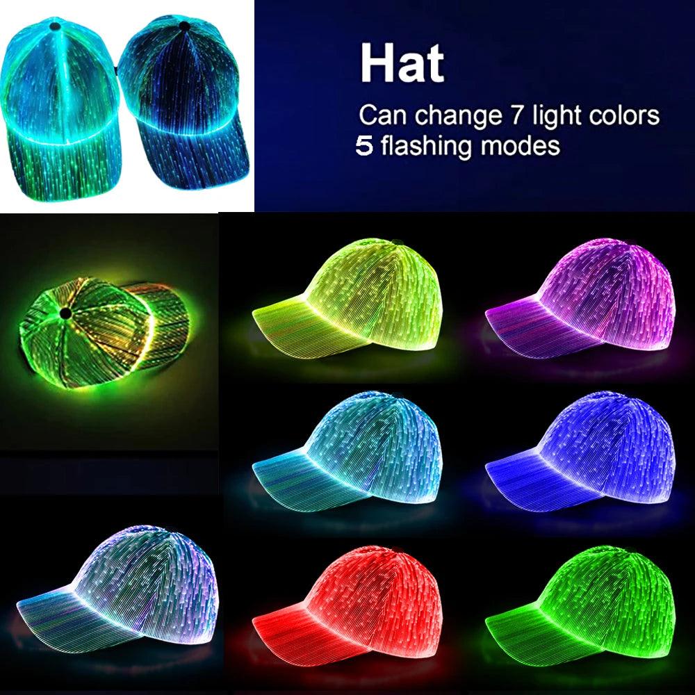 LED Fiber Optic Luminous Baseball Cap - Dabfavshop