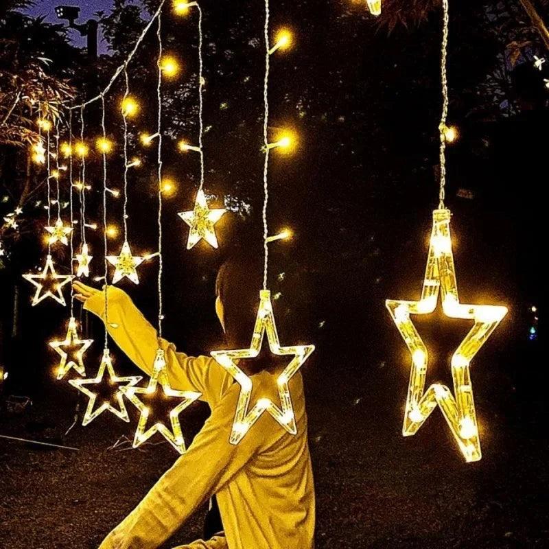 Solar Moon Star LED Curtain Lights - Dabfavshop