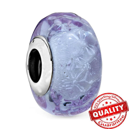 Colorful Flower Murano Glass Charm Fit Original Bracelet Necklace Heart 925 Sterling Silver Murano Glass Fine Jewelry Dabfavshop
