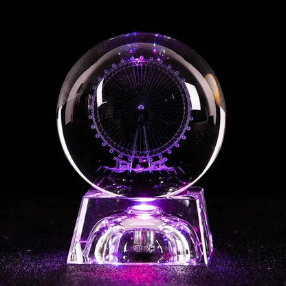 LED Crystal Ball 3D Solar System Planets Crystal Ball Glass Ball Home Decoration Valentine's Day Gift Ornament - Dabfavshop