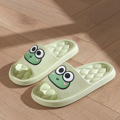 Summer Beach Slides Bathroom Anti Slip Home Flip Flops Cartoon Frog Soft Sandals - Dabfavshop