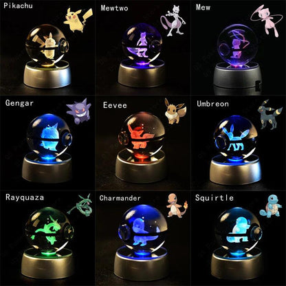 Pokémon Multi Color LED 3D Crystal Balls Collectible - Dabfavshop