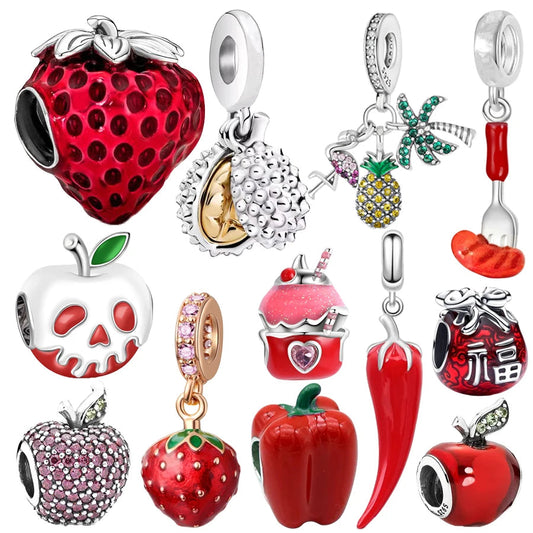 Fruit Charm Beads 925 Sterling Silver Dabfavshop