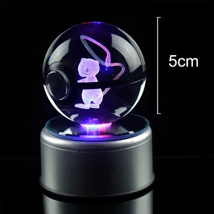 Pokémon 3D Crystal Ball With Multi Color LED Base - Dabfavshop