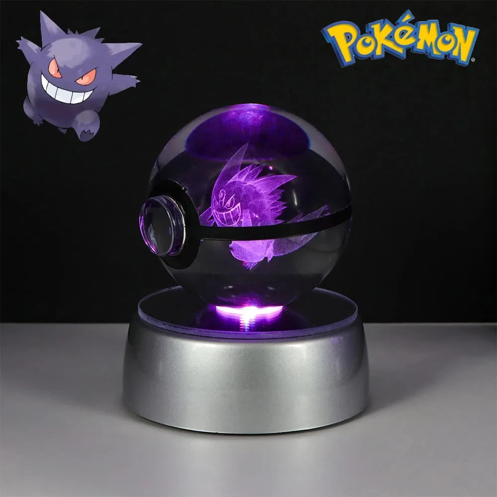 Pokemon 3D Crystal Ball Multi Color LED Light Base - Dabfavshop