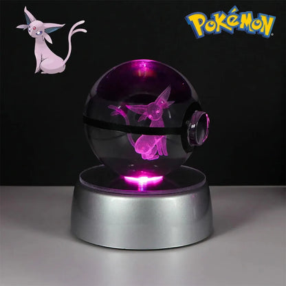 Pokemon 3D Crystal Ball Multi Color LED Light Base - Dabfavshop