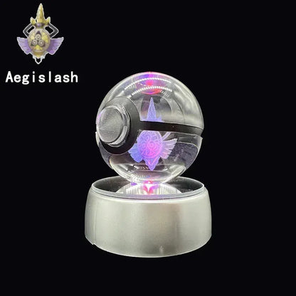 New Pokemon Multi Color Crystal Ball With LED Light Base - Dabfavshop