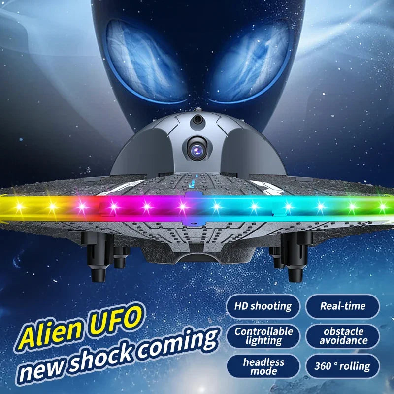 Drone For Obstacle Avoidance Remote Control Dazzling Alien UFO Lighting Controllable HD Camera Dabfavshop